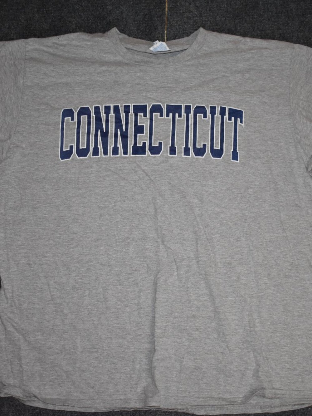 Connecticut Gray Tshirt/Navy Text - Men's XXL